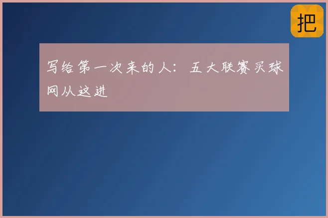 写给第一次来的人：五大联赛买球网从这进